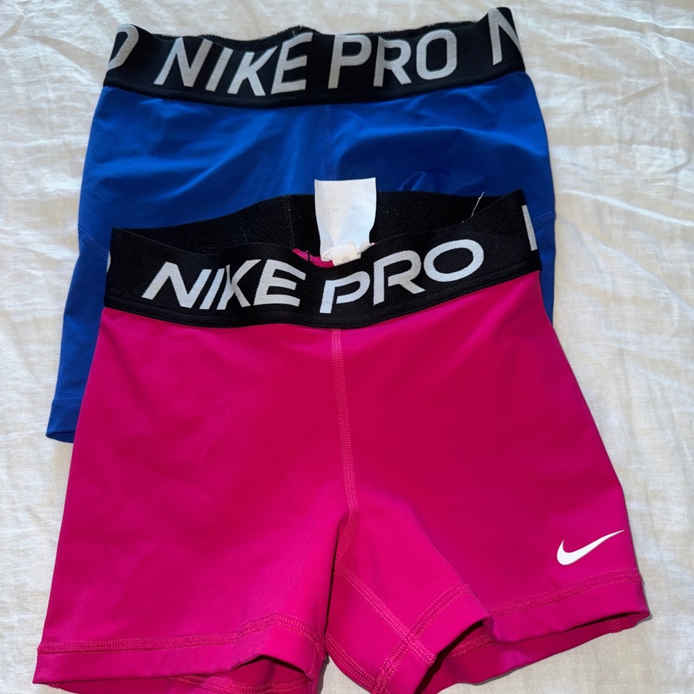 Nike Pro Shorts Pink and Blue Athletic Fit